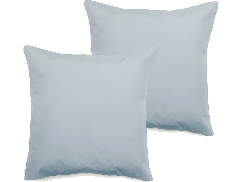 Lot de 2 taies d'oreiller percale pur coton peigné longues fibres 80 fils/cm² Vent du sud