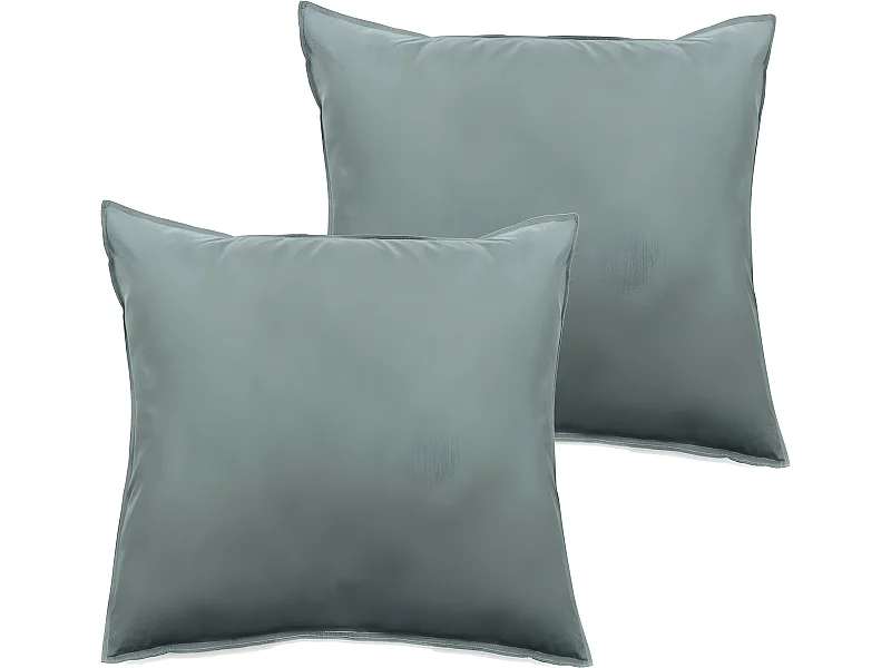 Lot de 2 taies d'oreiller Palace pur coton teint lavé 63 fils/cm² Vent du sud