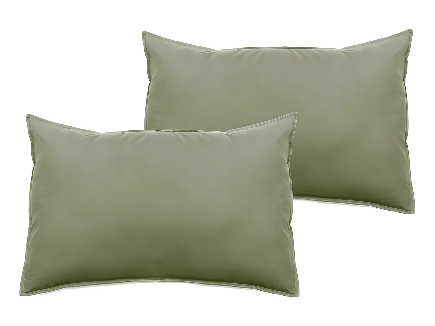 Lot de 2 taies d'oreiller Palace pur coton teint lavé 63 fils/cm² Vent du sud