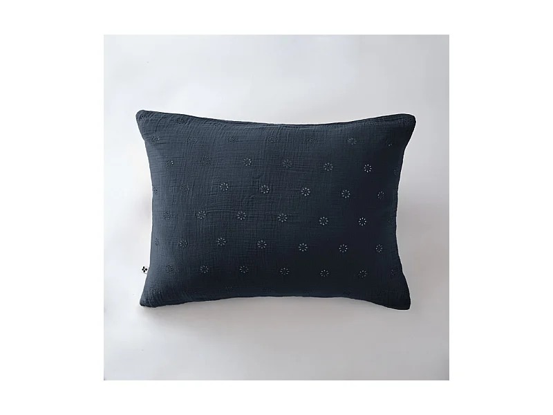 Taie d'oreiller Brodée Déco "Gaïa Boho" 60 x 60 cm & 50 x 70 cm "Gaze de Coton"