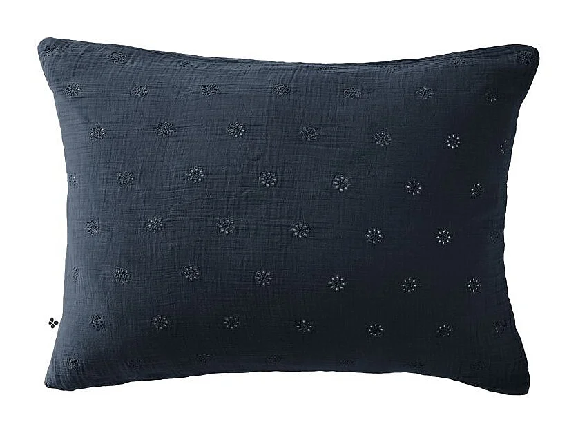 Taie d'oreiller Brodée Déco "Gaïa Boho" 60 x 60 cm & 50 x 70 cm "Gaze de Coton" l'Effet Papillon