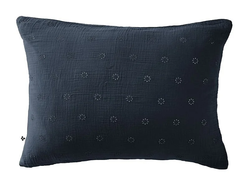 Taie d'oreiller Brodée Déco "Gaïa Boho" 60 x 60 cm & 50 x 70 cm "Gaze de Coton" l'Effet Papillon