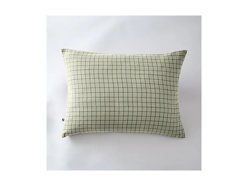 Taie d'oreiller Tissé-teint petits carreaux Déco "Gaïa Mix" 60 x 60 cm & 50 x 70 cm "Gaze de Coton"