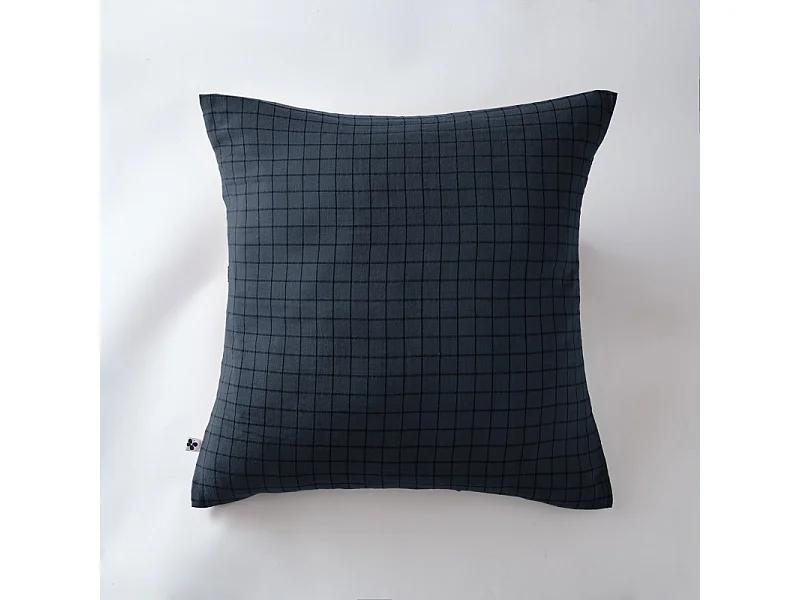 Taie d'oreiller Tissé-teint petits carreaux Déco "Gaïa Mix" 60 x 60 cm & 50 x 70 cm "Gaze de Coton"