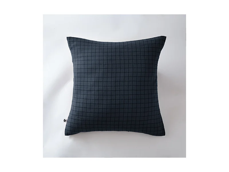 Taie d'oreiller Tissé-teint petits carreaux Déco "Gaïa Mix" 60 x 60 cm & 50 x 70 cm "Gaze de Coton"