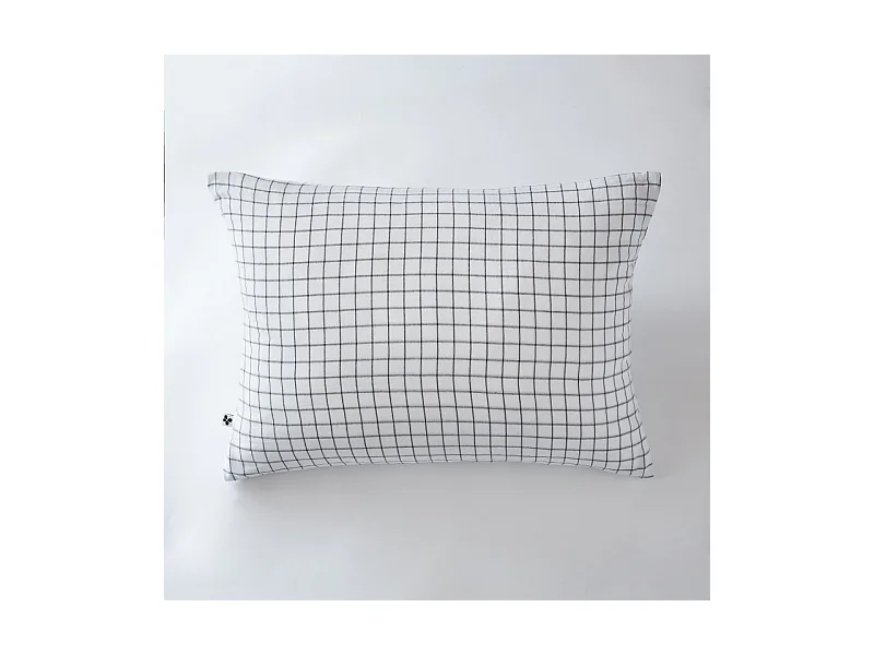 Taie d'oreiller Tissé-teint petits carreaux Déco "Gaïa Mix" 60 x 60 cm & 50 x 70 cm "Gaze de Coton"