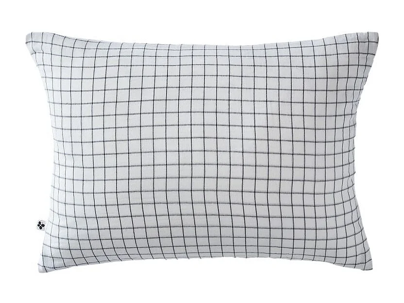 Taie d'oreiller Tissé-teint petits carreaux Déco "Gaïa Mix" 60 x 60 cm & 50 x 70 cm "Gaze de Coton" l'Effet Papillon