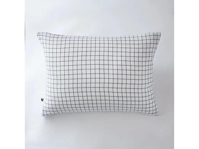 Taie d'oreiller Tissé-teint petits carreaux Déco "Gaïa Mix" 60 x 60 cm & 50 x 70 cm "Gaze de Coton"