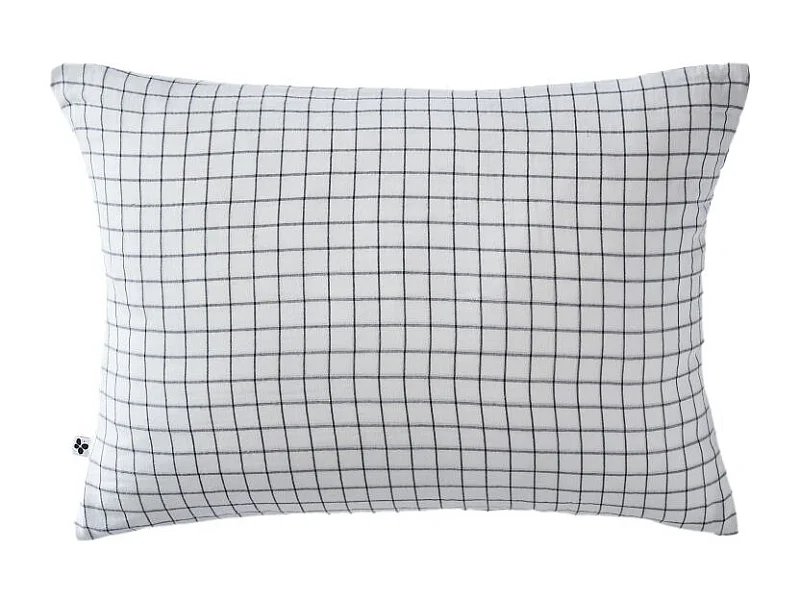 Taie d'oreiller Tissé-teint petits carreaux Déco "Gaïa Mix" 60 x 60 cm & 50 x 70 cm "Gaze de Coton" l'Effet Papillon