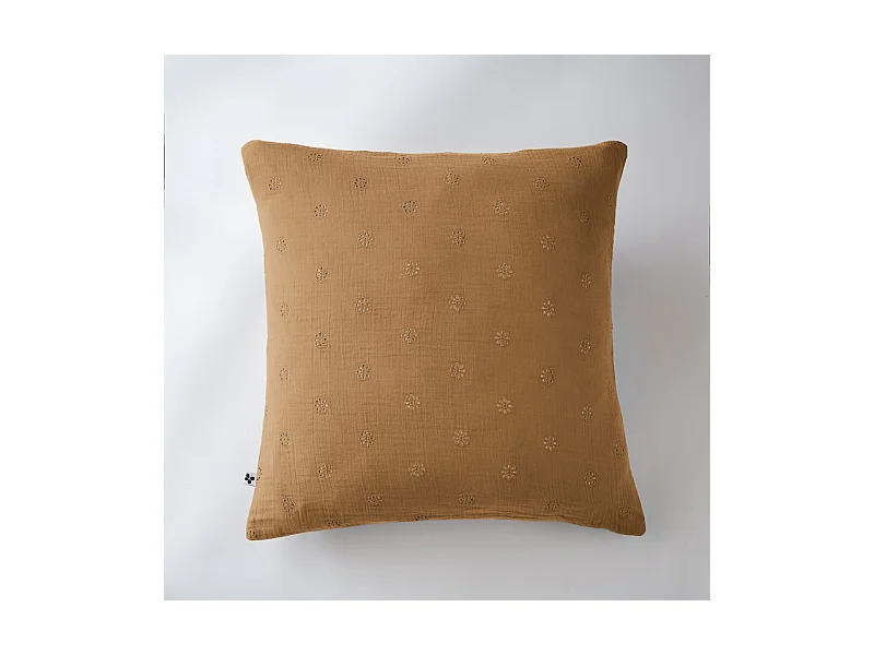 Taie d'oreiller Brodée Déco "Gaïa Boho" 60 x 60 cm & 50 x 70 cm "Gaze de Coton"