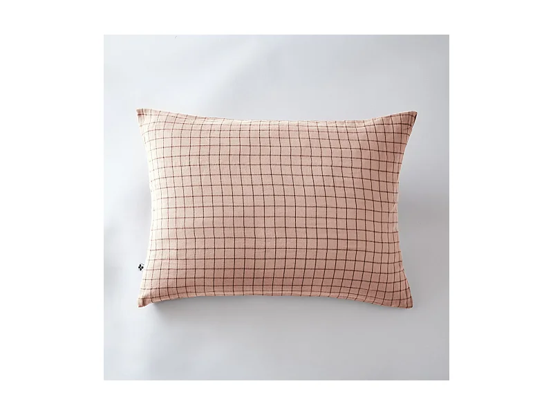 Taie d'oreiller Tissé-teint petits carreaux Déco "Gaïa Mix" 60 x 60 cm & 50 x 70 cm "Gaze de Coton"