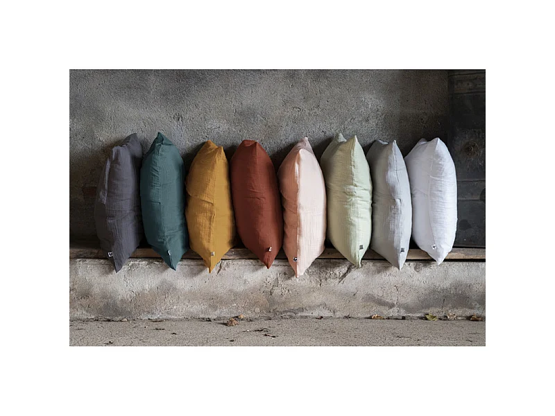 Taie d'oreiller "Gaïa" 60 x 60 cm & 50 x 70 cm "Gaze de Coton" l'Effet Papillon