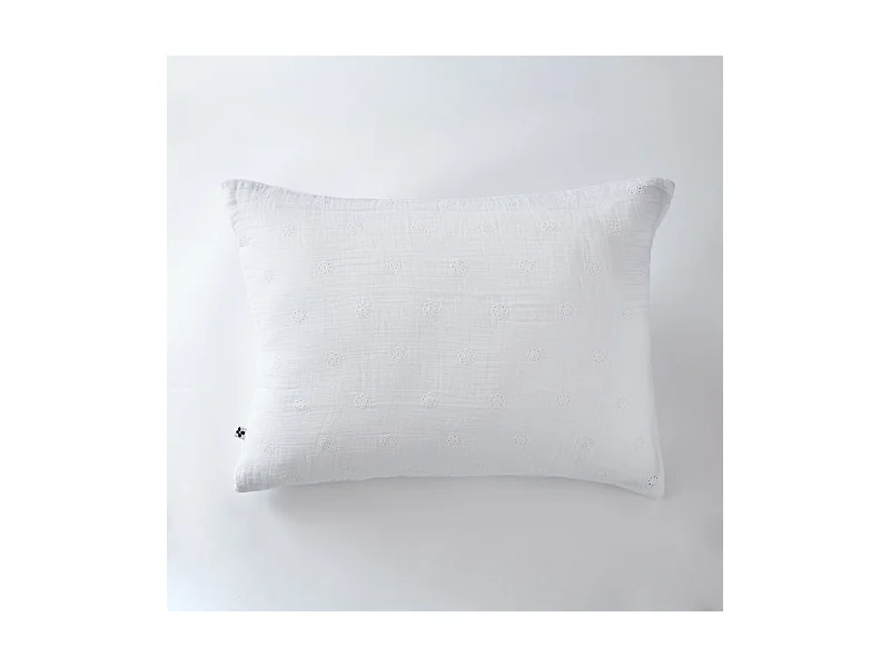 Taie d'oreiller Brodée Déco "Gaïa Boho" 60 x 60 cm & 50 x 70 cm "Gaze de Coton"