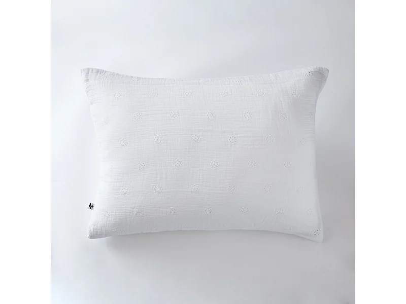 Taie d'oreiller Brodée Déco "Gaïa Boho" 60 x 60 cm & 50 x 70 cm "Gaze de Coton"