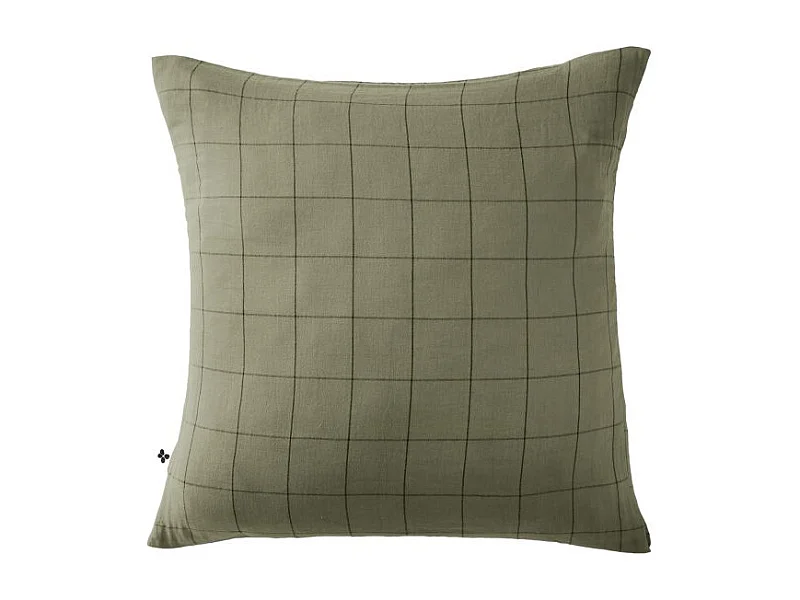 Taie d'oreiller Tissé-teint grands carreaux Déco "Gaïa Match" 60 x 60 cm & 50 x 70 cm "Gaze de Coton" l'Effet Papillon