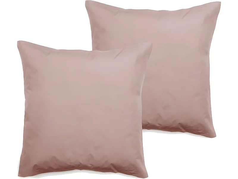 Lot de 2 taies d'oreiller percale pur coton peigné longues fibres 80 fils/cm² Vent du sud