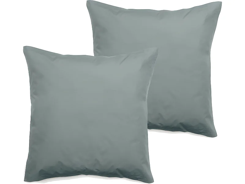 Lot de 2 taies d'oreiller percale pur coton peigné longues fibres 80 fils/cm² Vent du sud