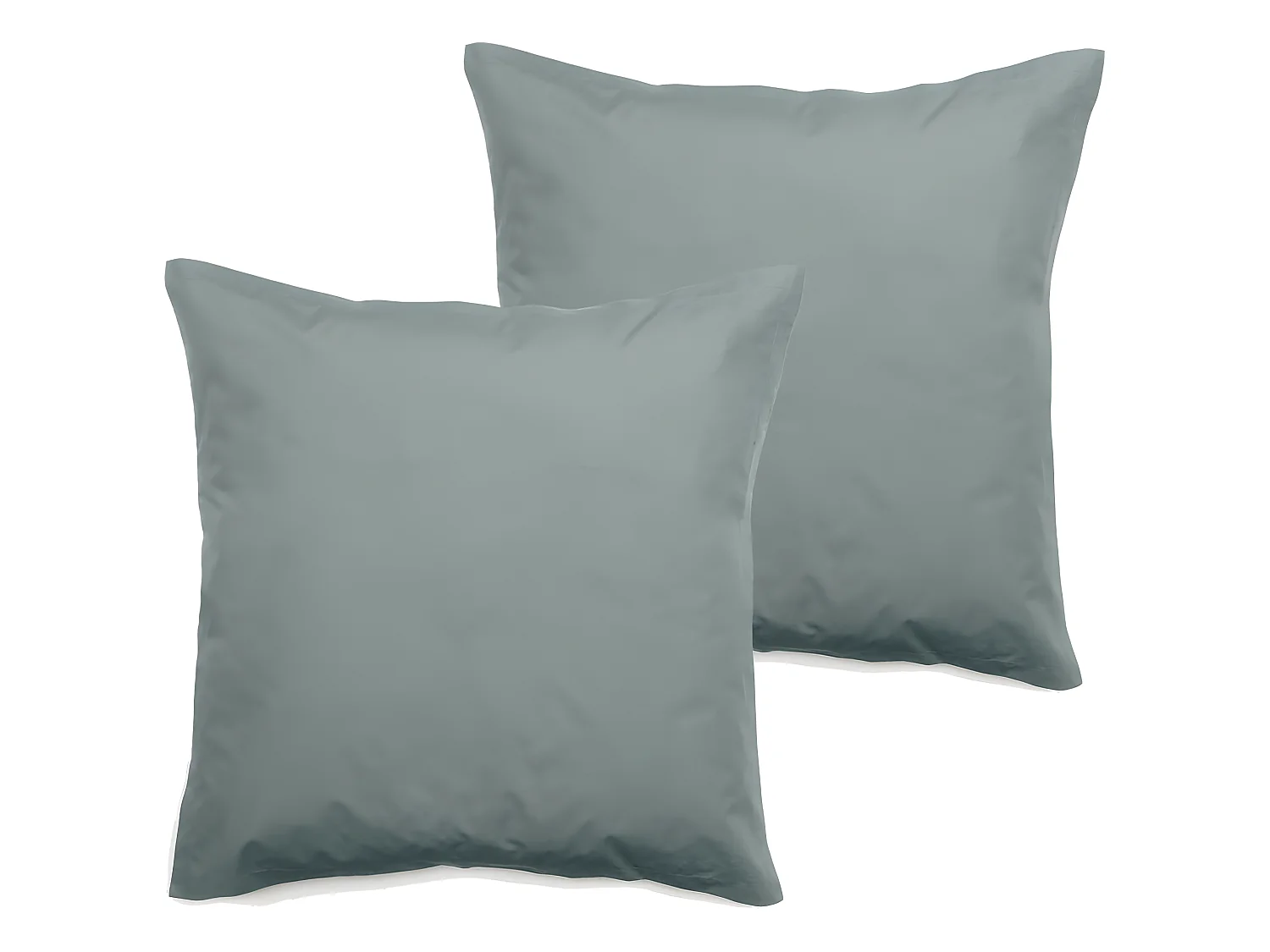 Lot de 2 taies d'oreiller percale pur coton peigné longues fibres 80 fils/cm² Vent du sud