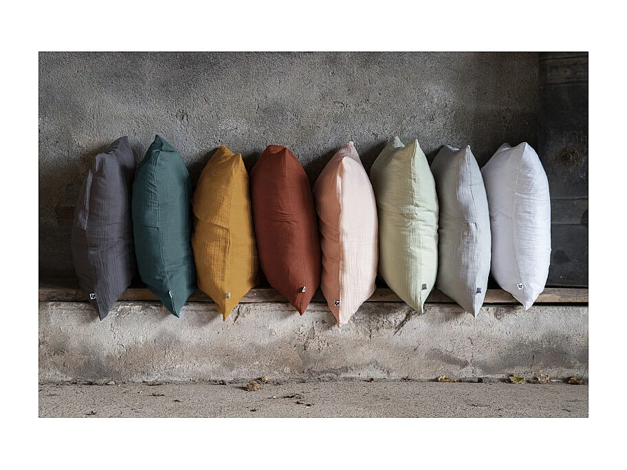 Taie d'oreiller "Gaïa" 60 x 60 cm & 50 x 70 cm "Gaze de Coton" l'Effet Papillon
