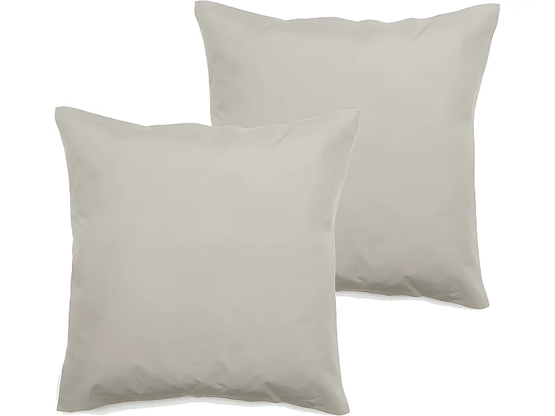 Lot de 2 taies d'oreiller percale pur coton peigné longues fibres 80 fils/cm² Vent du sud