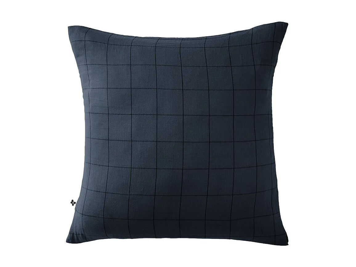 Taie d'oreiller Tissé-teint grands carreaux Déco "Gaïa Match" 60 x 60 cm & 50 x 70 cm "Gaze de Coton" l'Effet Papillon