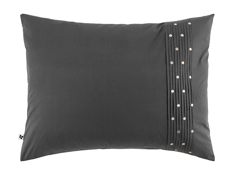 Taie d'oreiller "Agathe" toutes dimensions avec plis religieuses et pois brodés