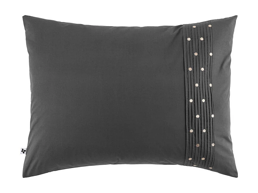 Taie d'oreiller "Agathe" toutes dimensions avec plis religieuses et pois brodés