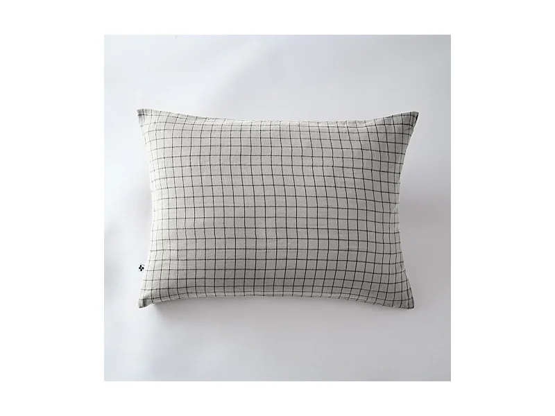 Taie d'oreiller Tissé-teint petits carreaux Déco "Gaïa Mix" 60 x 60 cm & 50 x 70 cm "Gaze de Coton"