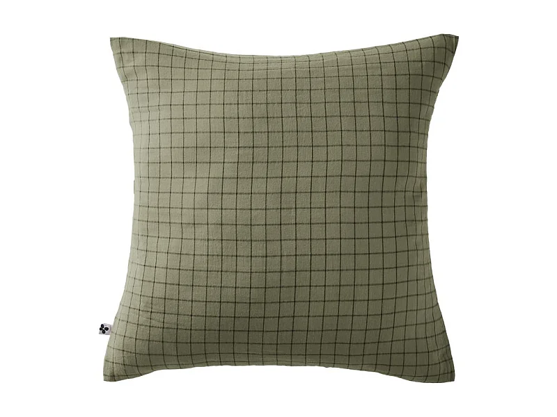 Taie d'oreiller Tissé-teint petits carreaux Déco "Gaïa Mix" 60 x 60 cm & 50 x 70 cm "Gaze de Coton" l'Effet Papillon