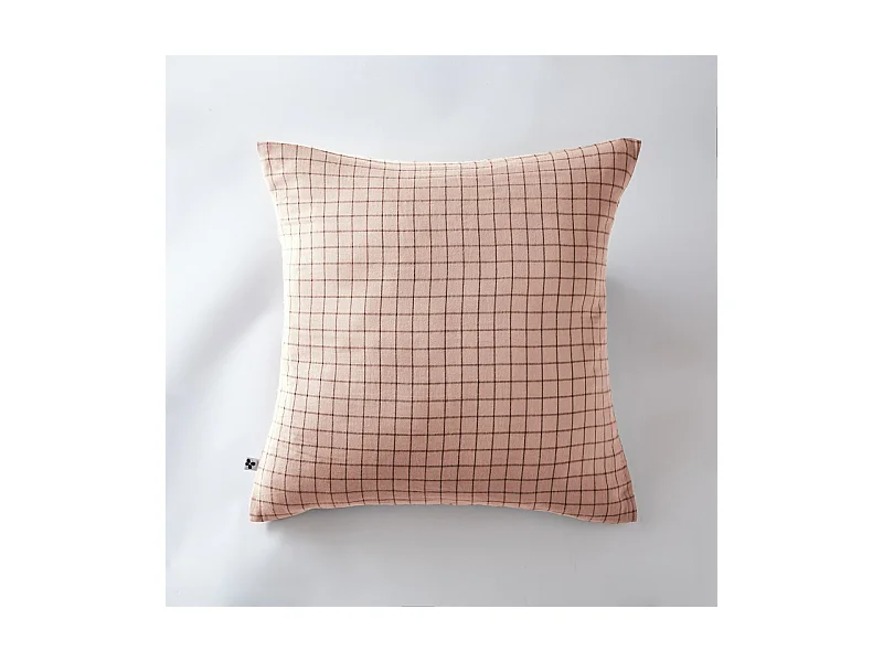 Taie d'oreiller Tissé-teint petits carreaux Déco "Gaïa Mix" 60 x 60 cm & 50 x 70 cm "Gaze de Coton"