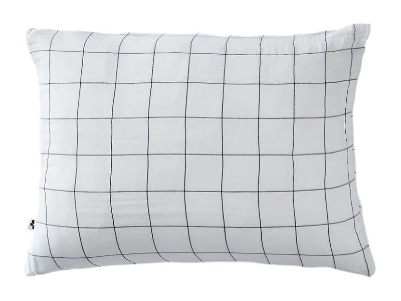 Taie d'oreiller Tissé-teint grands carreaux Déco "Gaïa Match" 60 x 60 cm & 50 x 70 cm "Gaze de Coton" l'Effet Papillon