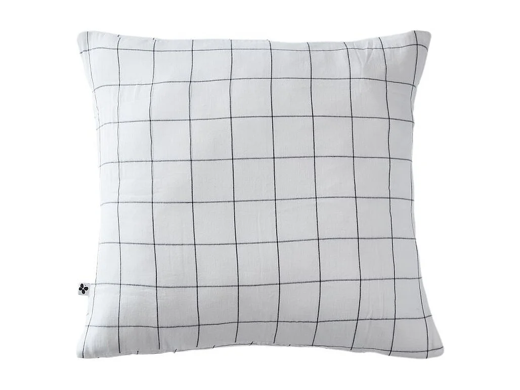 Taie d'oreiller Tissé-teint grands carreaux Déco "Gaïa Match" 60 x 60 cm & 50 x 70 cm "Gaze de Coton" l'Effet Papillon