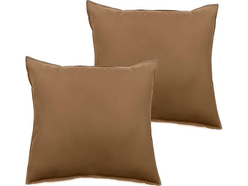 Lot de 2 taies d'oreiller Palace pur coton teint lavé 63 fils/cm² Vent du sud