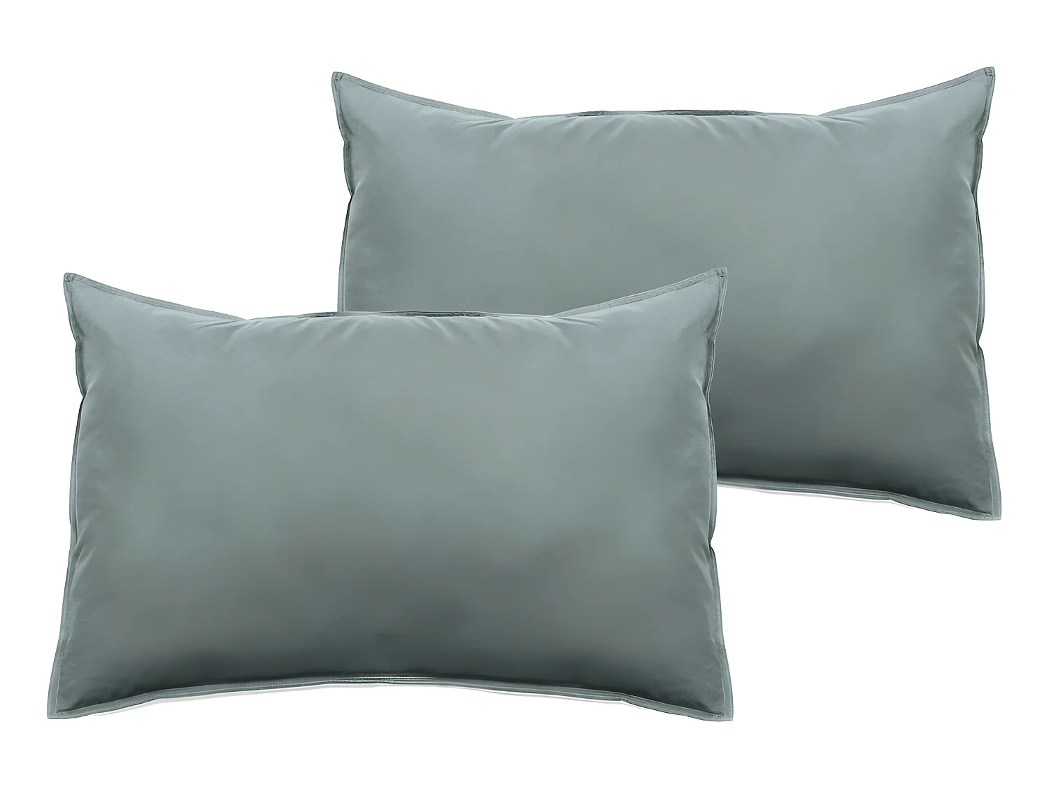 Lot de 2 taies d'oreiller Palace pur coton teint lavé 63 fils/cm² Vent du sud