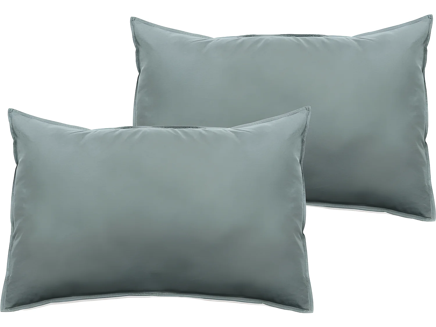 Lot de 2 taies d'oreiller Palace pur coton teint lavé 63 fils/cm² Vent du sud