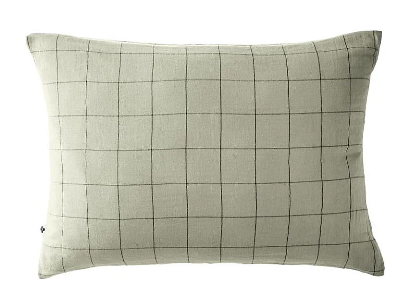 Taie d'oreiller Tissé-teint grands carreaux Déco "Gaïa Match" 60 x 60 cm & 50 x 70 cm "Gaze de Coton" l'Effet Papillon