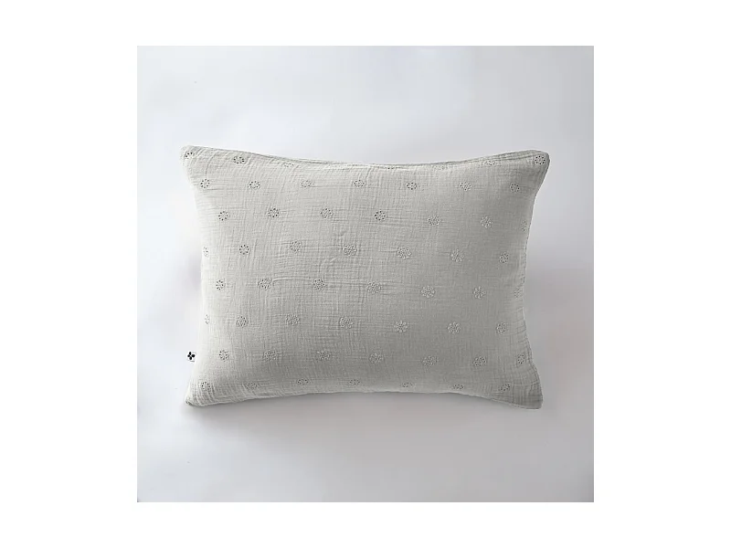 Taie d'oreiller Brodée Déco "Gaïa Boho" 60 x 60 cm & 50 x 70 cm "Gaze de Coton"