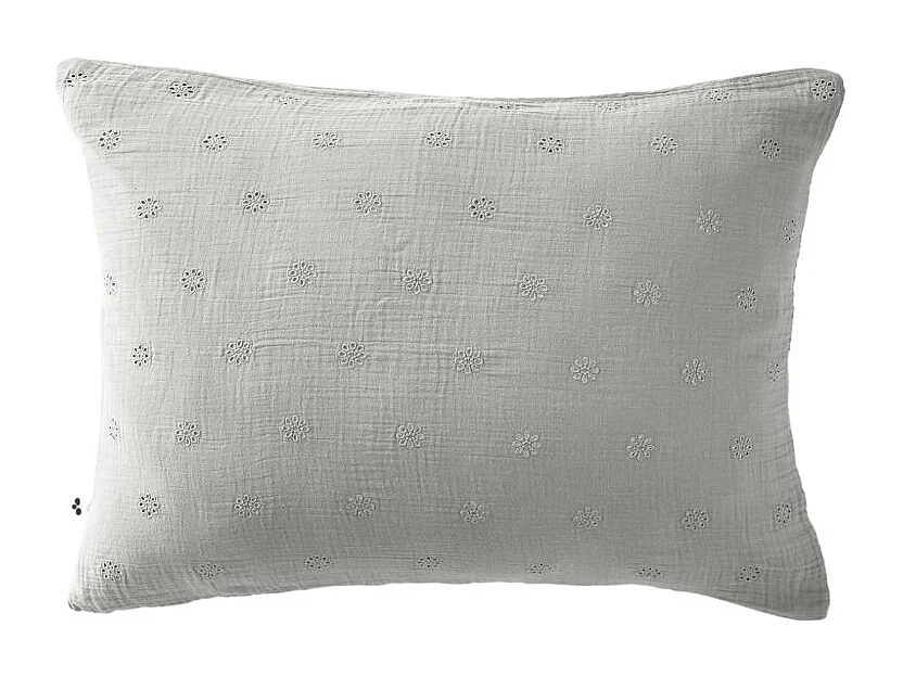 Taie d'oreiller Brodée Déco "Gaïa Boho" 60 x 60 cm & 50 x 70 cm "Gaze de Coton" l'Effet Papillon