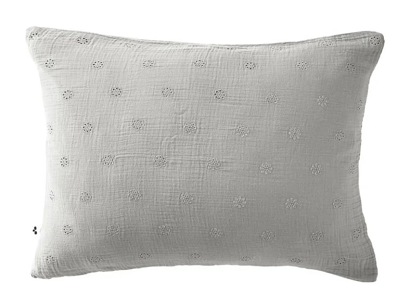 Taie d'oreiller Brodée Déco "Gaïa Boho" 60 x 60 cm & 50 x 70 cm "Gaze de Coton" l'Effet Papillon