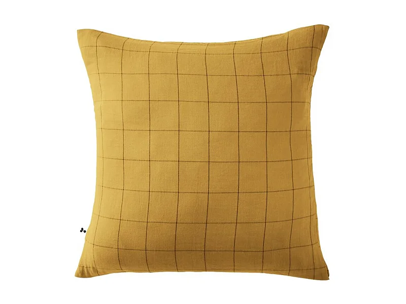 Taie d'oreiller Tissé-teint grands carreaux Déco "Gaïa Match" 60 x 60 cm & 50 x 70 cm "Gaze de Coton" l'Effet Papillon