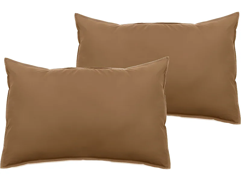 Lot de 2 taies d'oreiller Palace pur coton teint lavé 63 fils/cm² Vent du sud