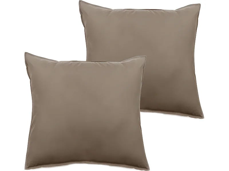 Lot de 2 taies d'oreiller Palace pur coton teint lavé 63 fils/cm² Vent du sud