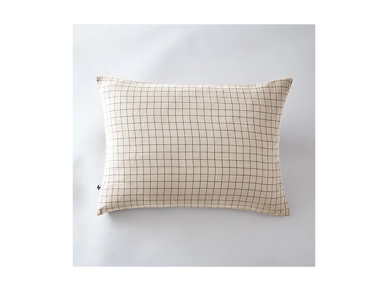 Taie d'oreiller Tissé-teint petits carreaux Déco "Gaïa Mix" 60 x 60 cm & 50 x 70 cm "Gaze de Coton"