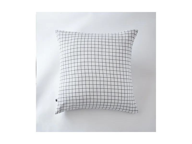 Taie d'oreiller Tissé-teint petits carreaux Déco "Gaïa Mix" 60 x 60 cm & 50 x 70 cm "Gaze de Coton"