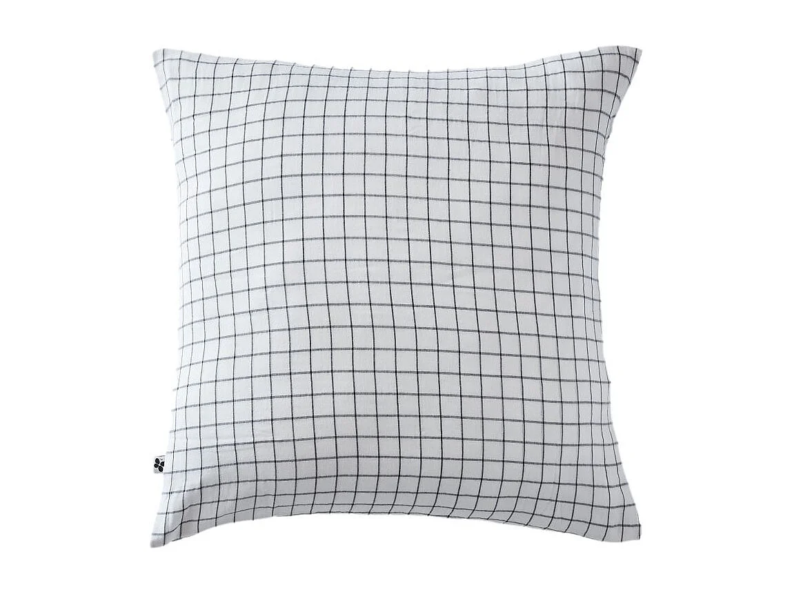 Taie d'oreiller Tissé-teint petits carreaux Déco "Gaïa Mix" 60 x 60 cm & 50 x 70 cm "Gaze de Coton" l'Effet Papillon