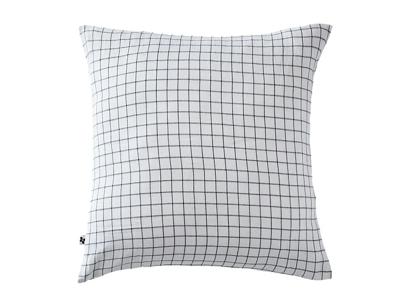 Taie d'oreiller Tissé-teint petits carreaux Déco "Gaïa Mix" 60 x 60 cm & 50 x 70 cm "Gaze de Coton" l'Effet Papillon