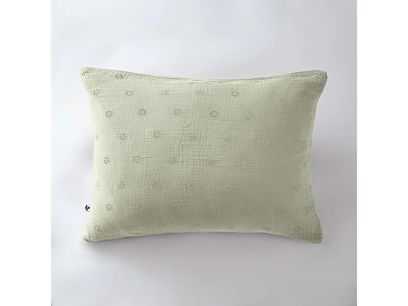 Taie d'oreiller Brodée Déco "Gaïa Boho" 60 x 60 cm & 50 x 70 cm "Gaze de Coton"