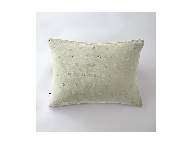 Taie d'oreiller Brodée Déco "Gaïa Boho" 60 x 60 cm & 50 x 70 cm "Gaze de Coton"