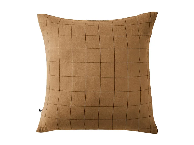 Taie d'oreiller Tissé-teint grands carreaux Déco "Gaïa Match" 60 x 60 cm & 50 x 70 cm "Gaze de Coton" l'Effet Papillon