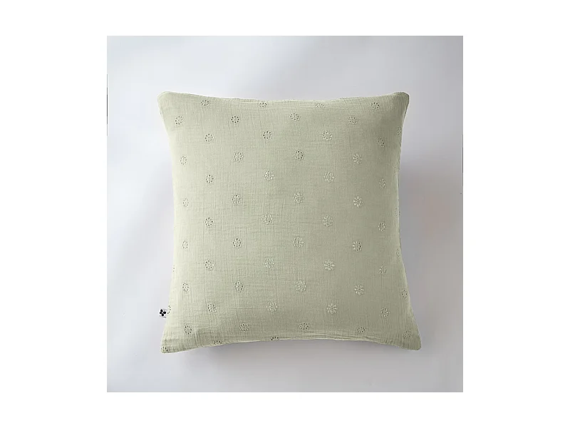 Taie d'oreiller Brodée Déco "Gaïa Boho" 60 x 60 cm & 50 x 70 cm "Gaze de Coton"